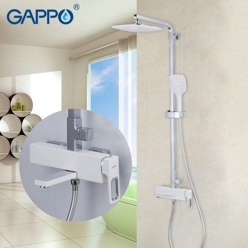Душевая стойка Gappo G2417-8 белый/хром Душевая стойка Gappo G2417-8 белый/хром