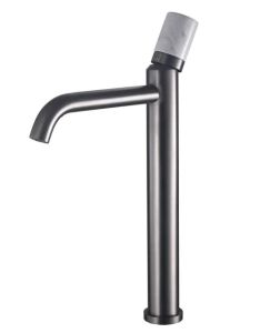 Смеситель для раковины Boch Mann Stella Stone GM XL BM9972 с ручкой из натурального камня серый