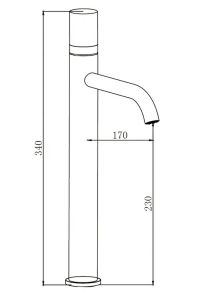 Смеситель для раковины Boch Mann Stella Stone B XL BM9971 с ручкой из натурального камня чёрный матовый