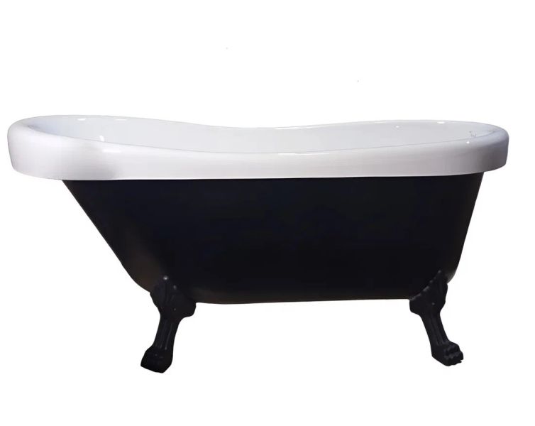Ванна акриловая Ceruttispa Classic CT9975 157x77 см на львиных лапах чёрный матовый