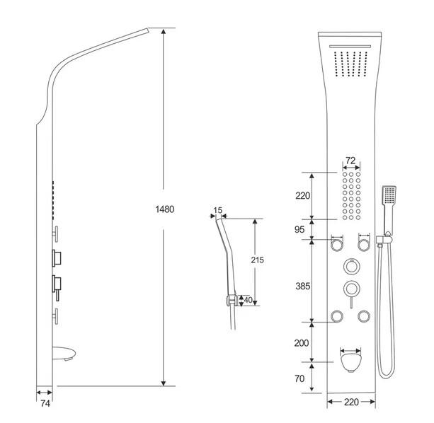 Панель душевая Cerutti SPA Victoria S CT9976 серебро