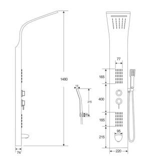 Панель душевая Cerutti SPA Virginia BR CT9983 с форсунками матовая нержавеющая сталь Панель душевая Cerutti SPA Virginia BR CT9983 с форсунками матовая нержавеющая сталь