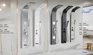Панель душевая Cerutti SPA Twin S CT9987 с форсунками серебро Панель душевая Cerutti SPA Twin S CT9987 с форсунками серебро