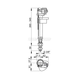 Впускной механизм AlcaPlast с нижней подводкой A17-3/8" Впускной механизм AlcaPlast с нижней подводкой A17-3/8"