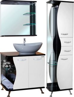 Тумба под раковину Bellezza Рио 70см правая белый/чёрный 00000007194 Тумба под раковину Bellezza Рио 70см правая белый/чёрный 00000007194