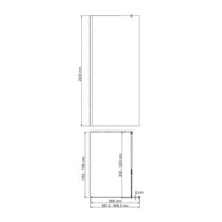 Душевая перегородка WasserKRAFT Rur 30W39-MG 90 см профиль хром стекло матовое