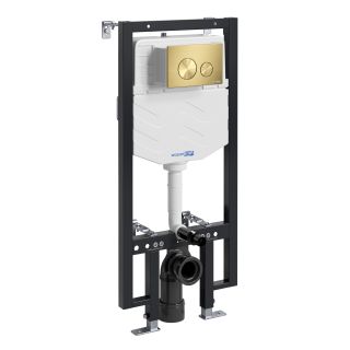Система инсталляции для унитазов WasserKRAFT Vils 56TLT.010.ME.MG02 с кнопкой смыва золото матовое