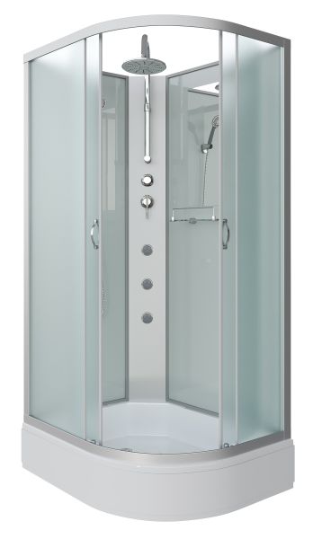 Душевая кабина Niagara NG-33294-14LBKTG с гидромассажем 120x90см серебро/матовое