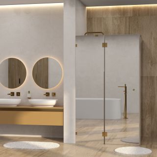 Душевой уголок WasserKRAFT Ems 76H07L-MR 120x90 см профиль золото стекло зеркальное