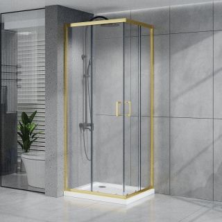 Душевой уголок Azario Vienna AZ-R36-90-BGL-CL 90x90 см профиль брашированное золото стекло прозрачное