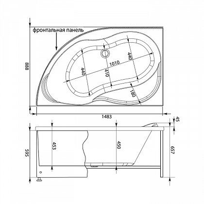 Акриловая ванна Aquanet Graciosa 150x90 L