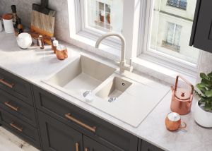 Мойка кухонная Polygran BRIG-870  белый хлопок 627390