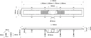 Душевой лоток Milleau Level M750LB 75 см черный
