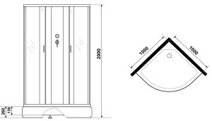 Душевая кабина Niagara NG-3302-14BK 100x100см серебро/матовое
