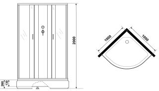 Душевая кабина Niagara NG-3302-14BK 100x100см серебро/матовое