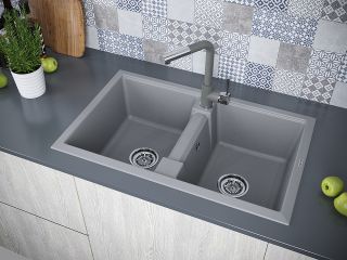 Мойка кухонная Paulmark Zwilling PM238150-GRM серый металлик