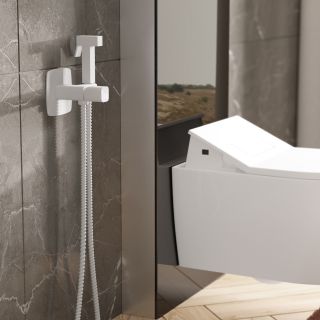 Гигиенический душ со смесителем WasserKRAFT Saale 9538 белый матовый