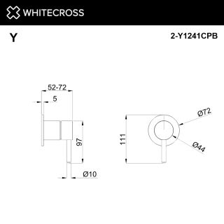 Внешняя часть смесителя на 1 потребитель Whitecross 2-Y1241CPB брашированная медь