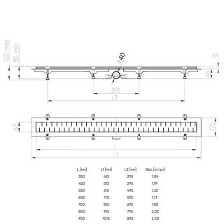 Душевой лоток Azario Medium AZ-CH 750 MC 75 см