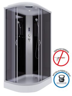 Душевая кабина Niagara NG-3512-14RP 120x80см серебро/тонированное