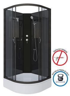 Душевая кабина Niagara NG-6501-14BK 90x90см чёрный/тонированное