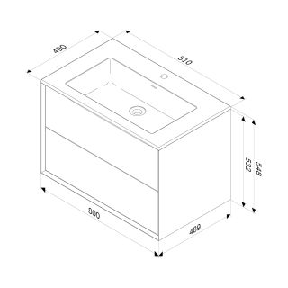 Тумба с раковиной Am.Pm Libre M60-FHX0802WM-WPC0800WM 80 см белый матовый