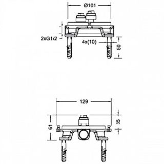 Скрытая часть для напольного смесителя Bravat D9102N-ENG