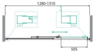 Душевая дверь BelBagno DUE 130см хром DUE-BF-1-130-C-Cr