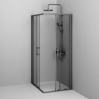 Душевой уголок Am.Pm Above W9XG-403-12080-BT 120x80 см профиль чёрный матовый стекло прозрачное
