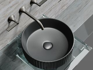 Раковина Ceramicanova Элемент (Element) CN6057MDH 36 см тёмный антрацит матовый