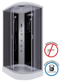 Душевая кабина Niagara NG-3512-14LF с гидромассажем 120x80см серебро/тонированное