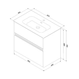 Тумба с раковиной Am.Pm Sense M7B-FUX0802OF-WCC0802WG 80 см дерево
