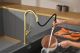 Смеситель для кухни AQUAme Cucina AQM9905BG с выдвижным изливом золото брашированное