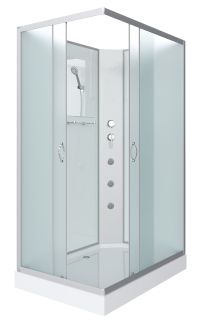 Душевая кабина Niagara NG-43185-14QBKG с гидромассажем 110x80см серебро/матовое