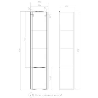 Пенал (35см) Velvex Luna pp.LUN.35, белый Пенал (35см) Velvex Luna pp.LUN.35, белый