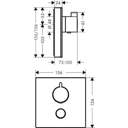 Смеситель для душа Hansgrohe Ecostat Square 15735600 черный хром Смеситель для душа Hansgrohe Ecostat Square 15735600 черный хром