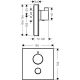 Смеситель для душа Hansgrohe Ecostat Square 15735600 черный хром Смеситель для душа Hansgrohe Ecostat Square 15735600 черный хром