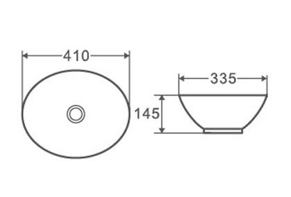 Раковина накладная D&K Matrix DT1390716 41см белый