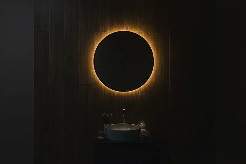 Зеркало с подсветкой ArtMax Asti AM-Ast-800-DS-FNC-Nero 80 см чёрный