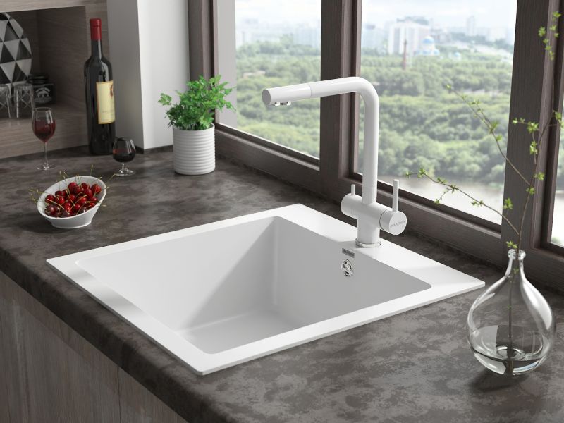 Смеситель для кухни Paulmark Skalen Sk213020-431 белый матовый Смеситель для кухни Paulmark Skalen Sk213020-431 белый матовый
