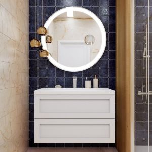 Подвесная тумба под раковину Art&Max Platino 90см белый глянцевый AM-Platino-900-2C-SO-BL-Cer