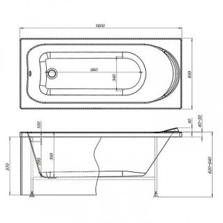 Каркас сварной для акриловой ванны Aquanet Nord 160x70