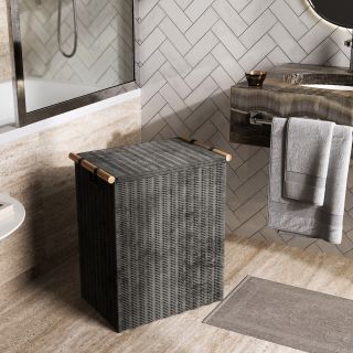 Корзина для белья WasserKRAFT Gollach WB-330-L чёрный матовый