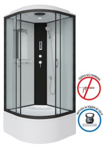 Душевая кабина Niagara NG-6707-14P 80x80см чёрный/прозрачное