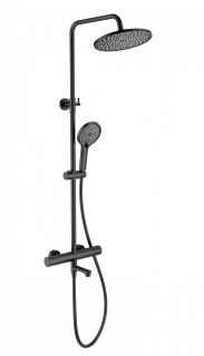 Душевая стойка Wonzon & Woghand WW-B3069-MB с термостатом чёрный матовый
