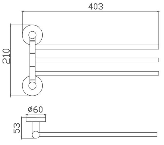 Полотенцедержатель Haiba HB8313 40см сталь