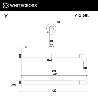Кронштейн душевой настенный WHITECROSS Y1310NIB брашированный никель