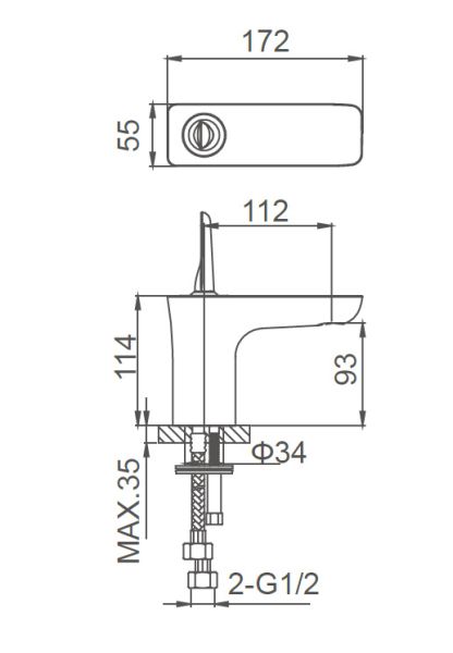 Смеситель для раковины Wonzon & Woghand Shark WW-48B1101-CR хром
