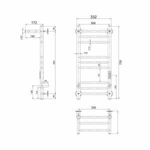 Полотенцесушитель электрический Indigo Line Trinity LСLTE70-30PRt с полкой 70x30 см хром