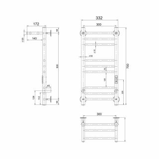 Полотенцесушитель электрический Indigo Line Trinity LСLTE70-30PRt с полкой 70x30 см хром